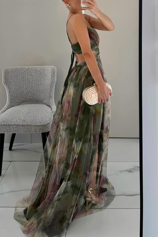 Axelle™ | Elegante maxi-jurk met aquarelprint