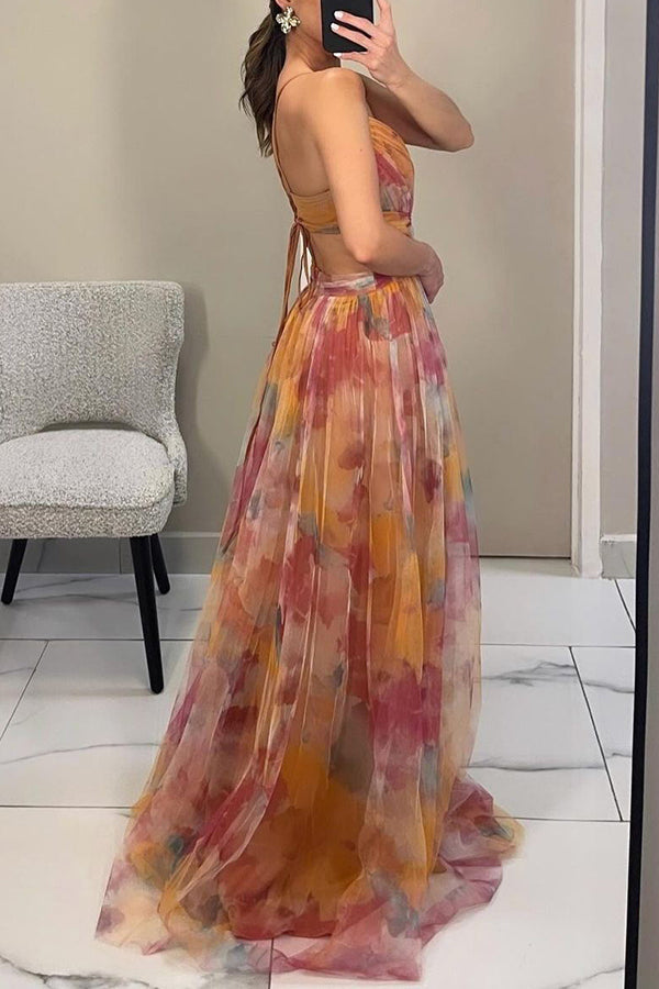 Axelle™ | Elegante maxi-jurk met aquarelprint