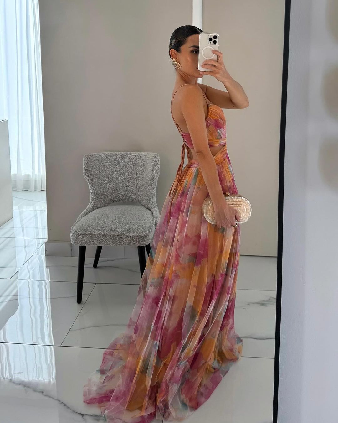 Axelle™ | Elegante maxi-jurk met aquarelprint