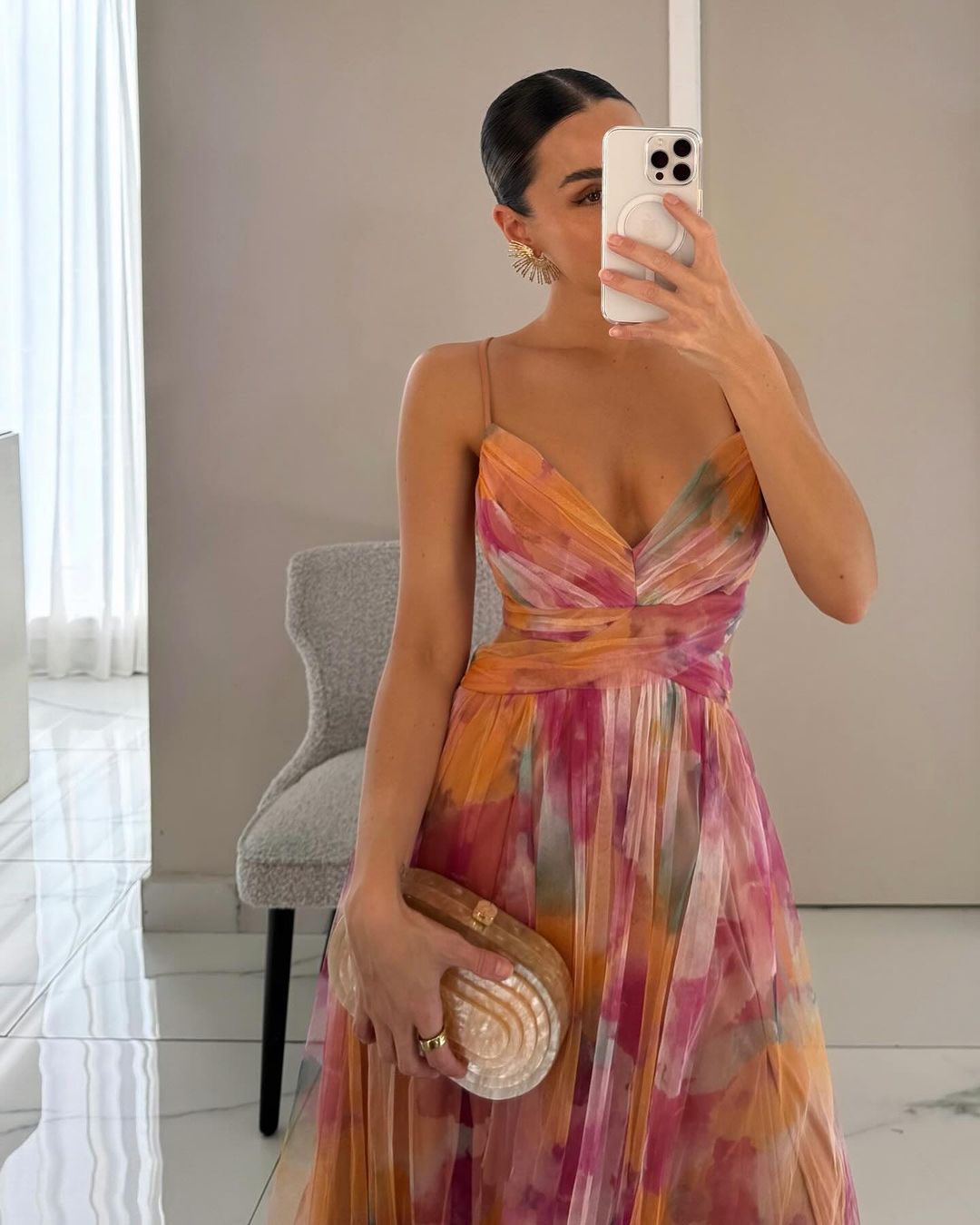 Axelle™ | Elegante maxi-jurk met aquarelprint