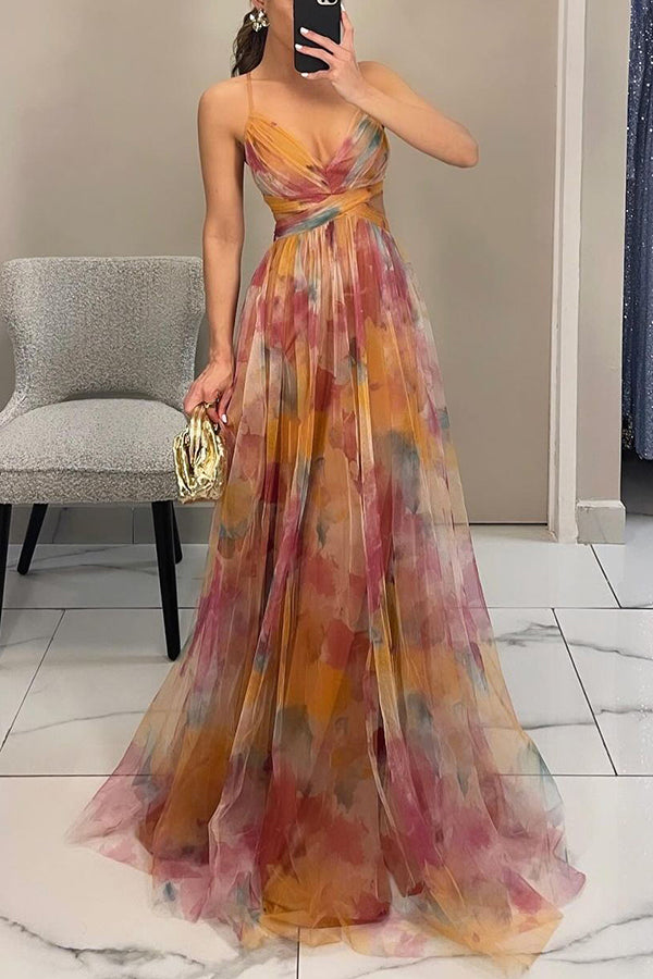 Axelle™ | Elegante maxi-jurk met aquarelprint