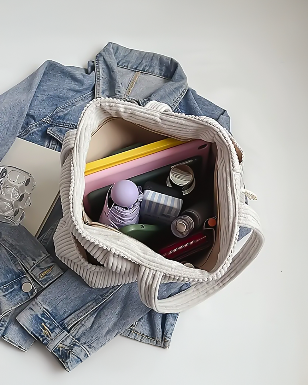 Mia™ | Geribbelde tas