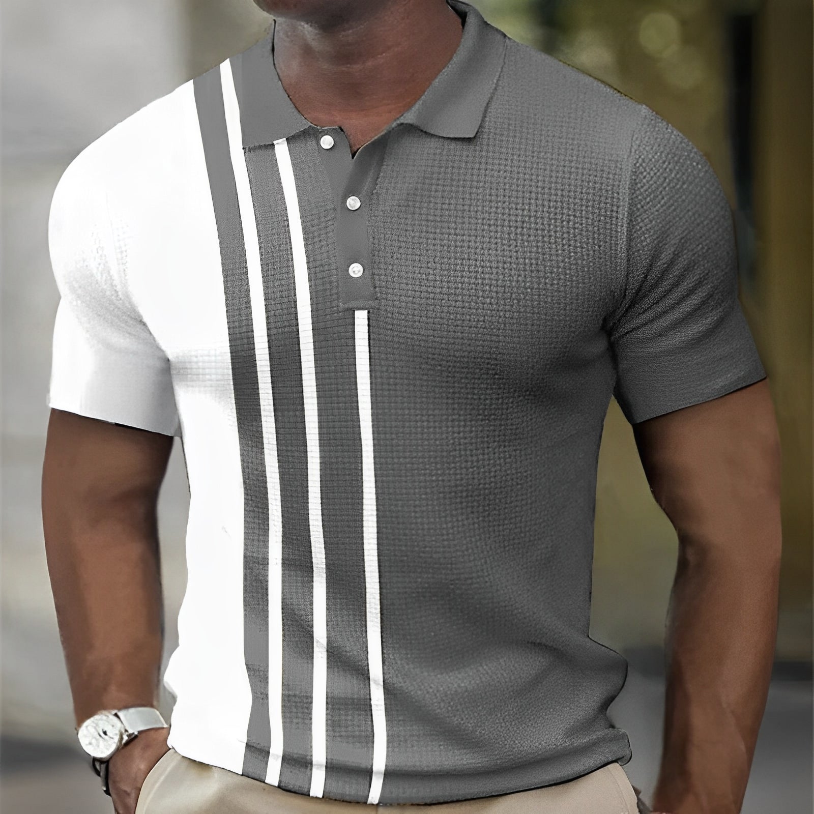 Robin™ | Heren poloshirt met strepen