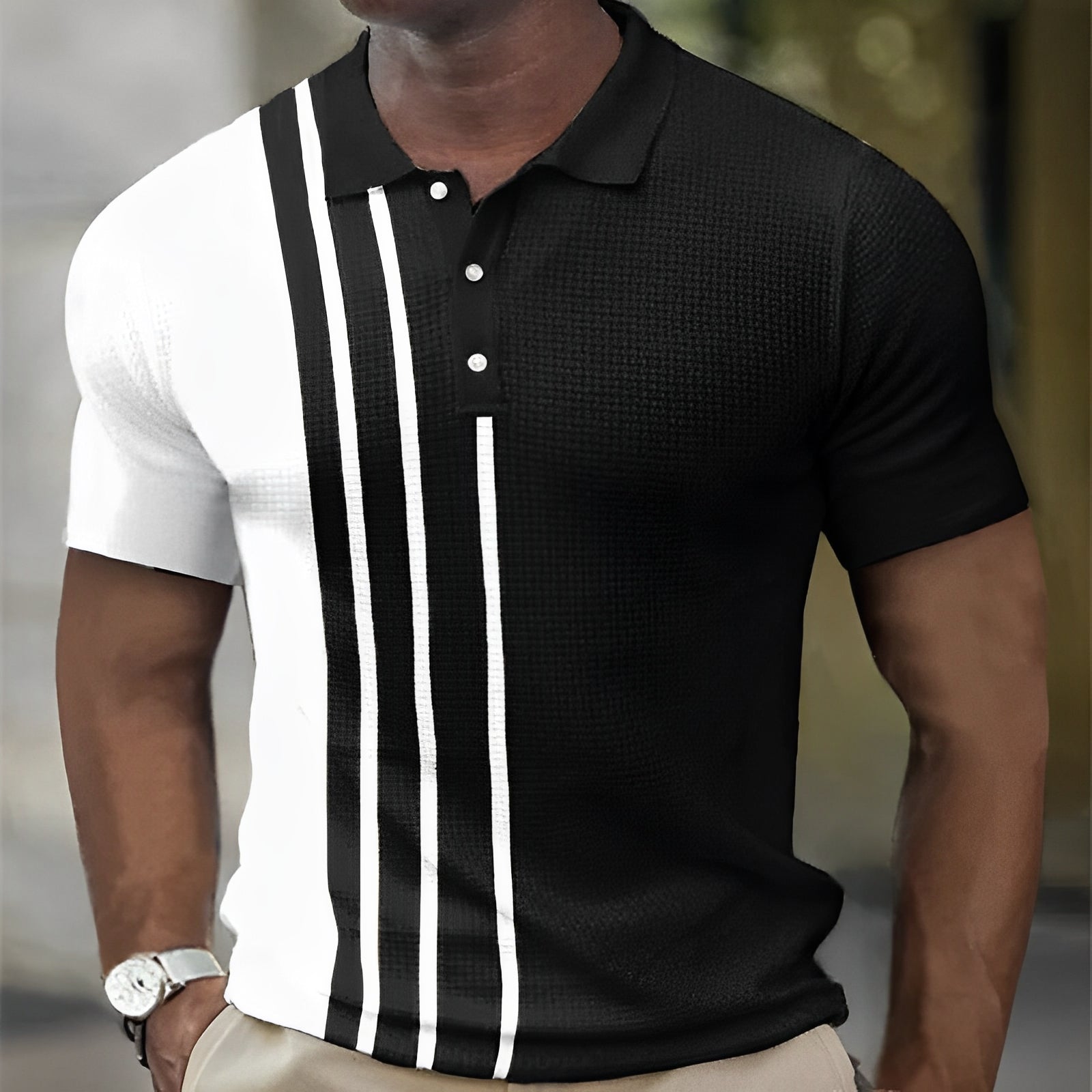 Robin™ | Heren poloshirt met strepen