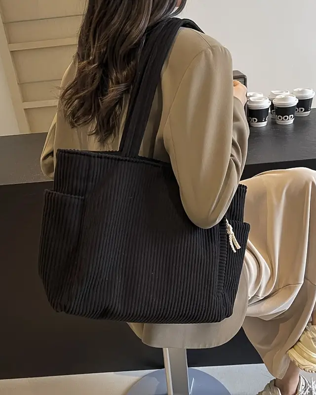 Mia™ | Geribbelde tas