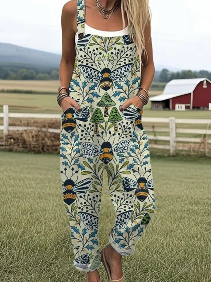 Lucy™ | Vintage jumpsuit met print