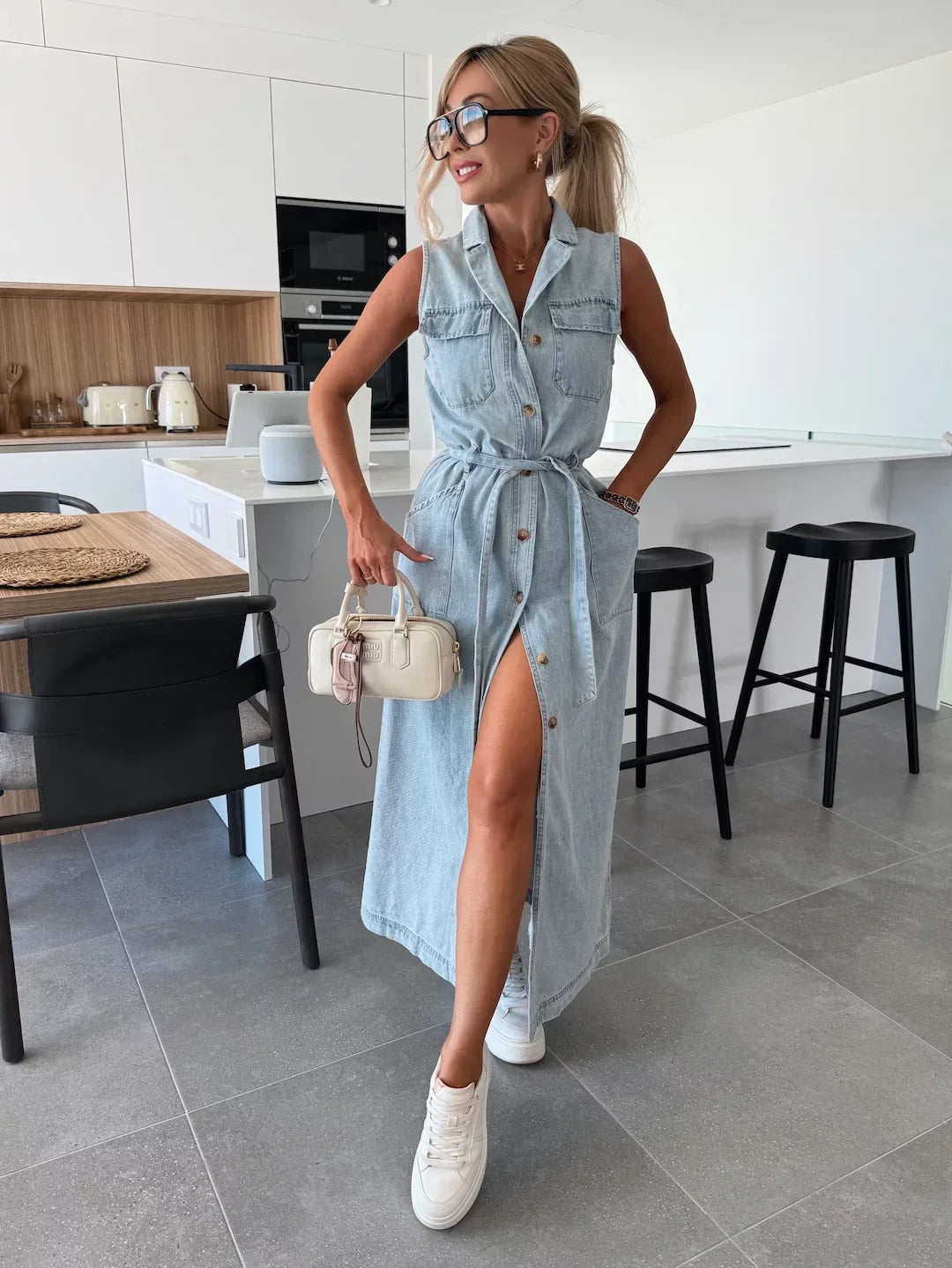 Marie™ | Maxi denim Jurk