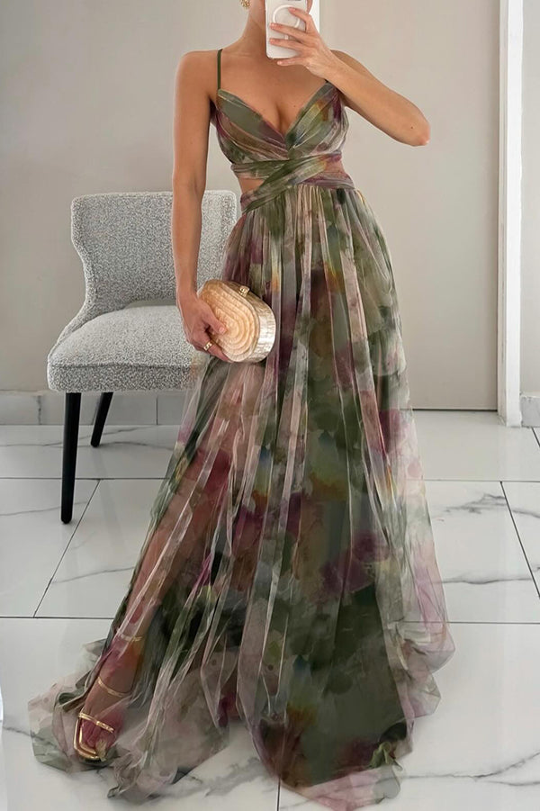 Axelle™ | Elegante maxi-jurk met aquarelprint